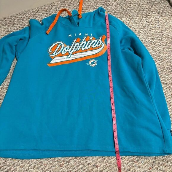 Fanatics Aqua Miami Dolphins NFL First Contact Raglan Pullover Hoodie- Size XL - Picture 6 of 8